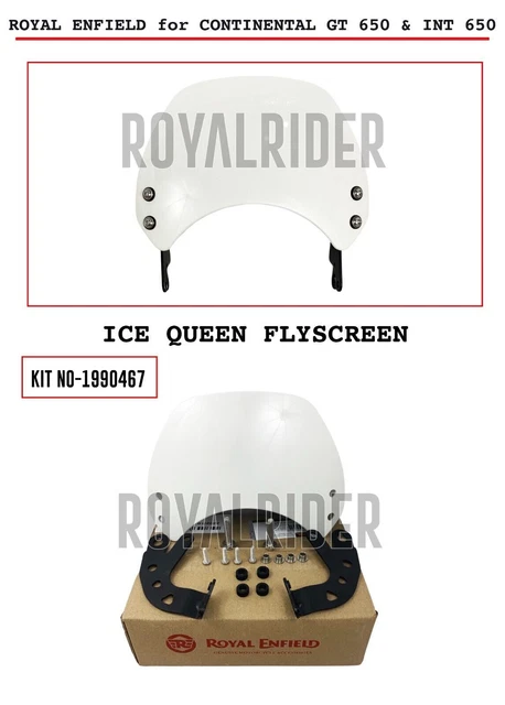 thumbnail image 2 of Genuine Royal Enfield Tinted Tall Fly Screen – Interceptor 650 & Continental GT 650 – 1990414, Light Smoke, Hardware Included 2 of 4