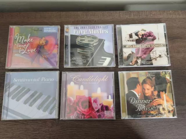 Lot of 6 ROMANTIC CD love songs,music for lovers,romance,easy listening,piano+