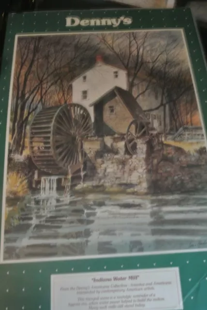 Vintage Denny's Restaurant Diner Americana Menu Indiana Water Mill Louis Gadal