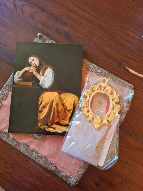 B3 RELIC RELIQUIA S.mariae Magda Penitente Ex Ossibus Con Quadretto