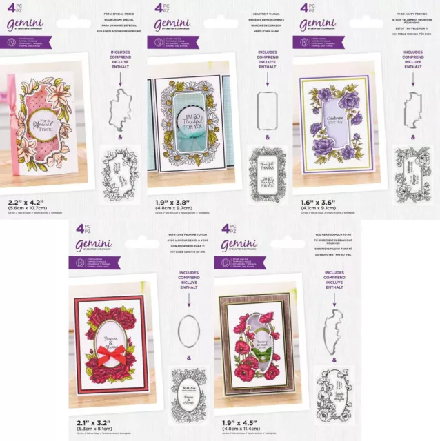 Gemini Timbre & Matrice de découpe Floral Cadre Collection Crafters Companion