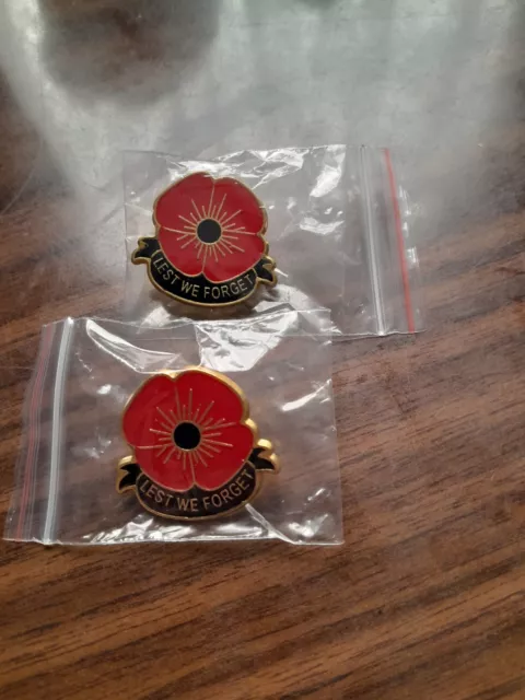 2 X Poppie Pin Badge