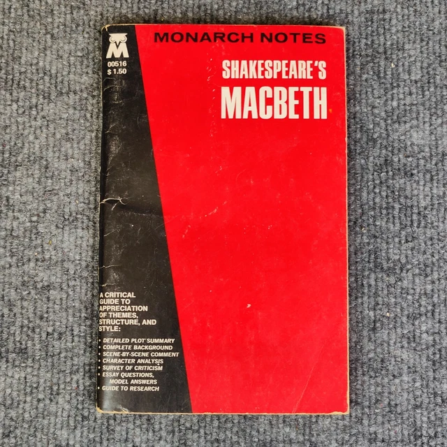 MONARCH NOTES SHAKESPEARE'S MACBETH, critical guide to themes ...