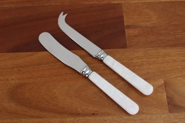 Vintage Pearl Handle PEEREDGE Pate Spreading & Cheese Knife Set
