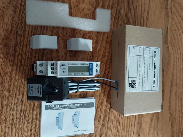 SINGLE PHASE EASTRON Energy Meter SDM120CT & Current Clamp 100mA Solar ...