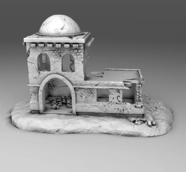 Wargaming Terreno 28 mm azione bullone/catena di comando edificio arabo 01 2