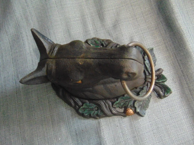 Cast Iron Painted Horse Head Towel Ring Holder Hitching Post Western Barn Wreath 2