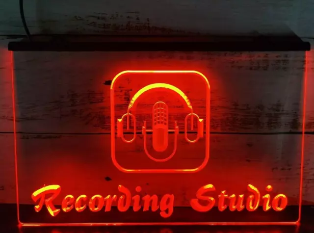 Recording Studio LED Neon Light Sign Radio Music Live Podcast 3D Wall Art Décor