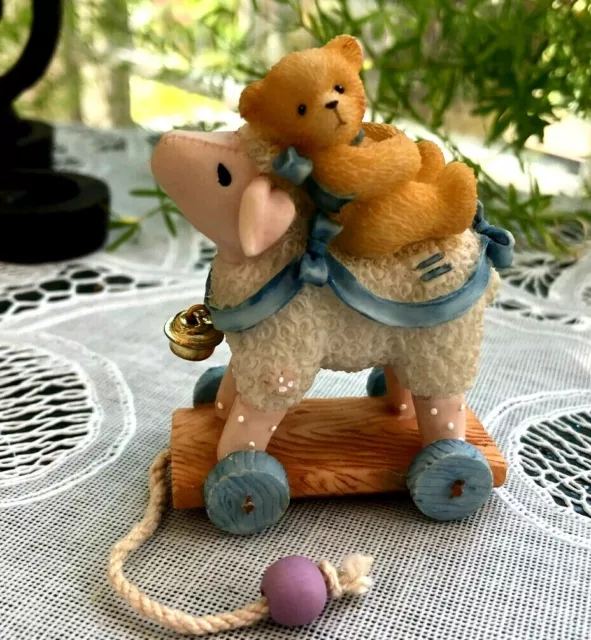 Cherished Teddies - Mini - A Friend Is An Answered Prayer - Antq Toy Lamb/Teddy