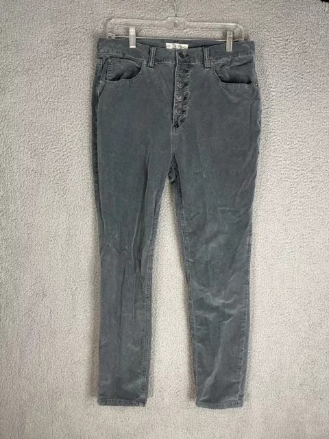 We The Free Pants Womens 31 Corduroy Button Fly Sun Chaser Casual Blue Gray