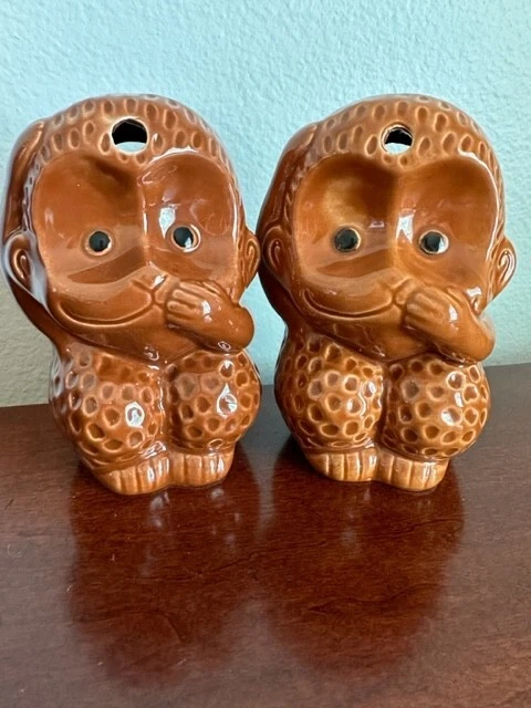 Speak no Evil Funny Monkey Tiki Mug Drink Cup DW134-T Medium Brown Glaze China