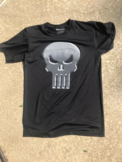 Official black Marvel The Punisher skull shirt polyester medium m t-shirt