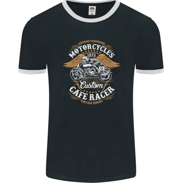 Biker Custom Cafe Racer Motorcycle Mens Ringer T-Shirt FotL