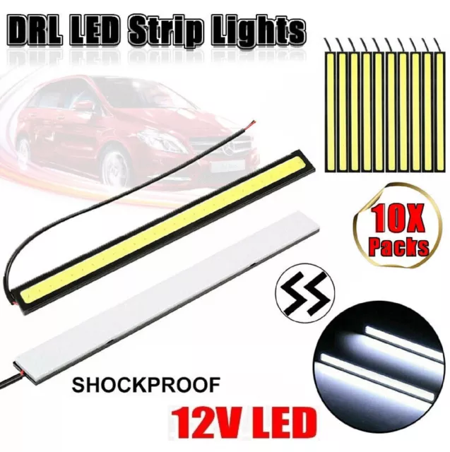 12V Waterproof White DRL LED Strip Lights Bars Camping Caravan Boat Car COB