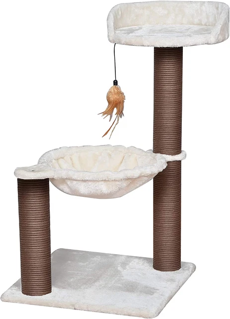 Cat Tree with Feather Toy - Cozy Design of Cat Hammock Allure Kitten to Lounge I