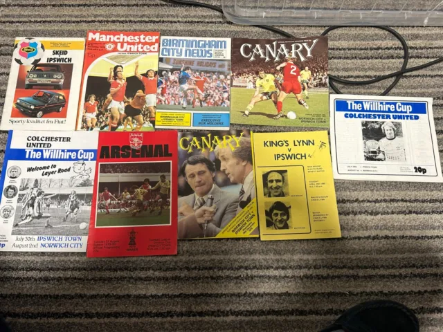 9 Ipswich Town Away Programmes Late 1970 Job Lot Good Condition