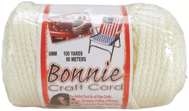 Cable artesanal Bonnie Macrame 6 mmX100 yardas marfil (paquete de 1)