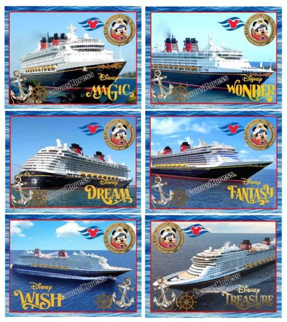 6 DISNEY CRUISE SHIP PHOTO MAGNETS 4X3 magic-wonder-dream-fantasy-wish-treasure