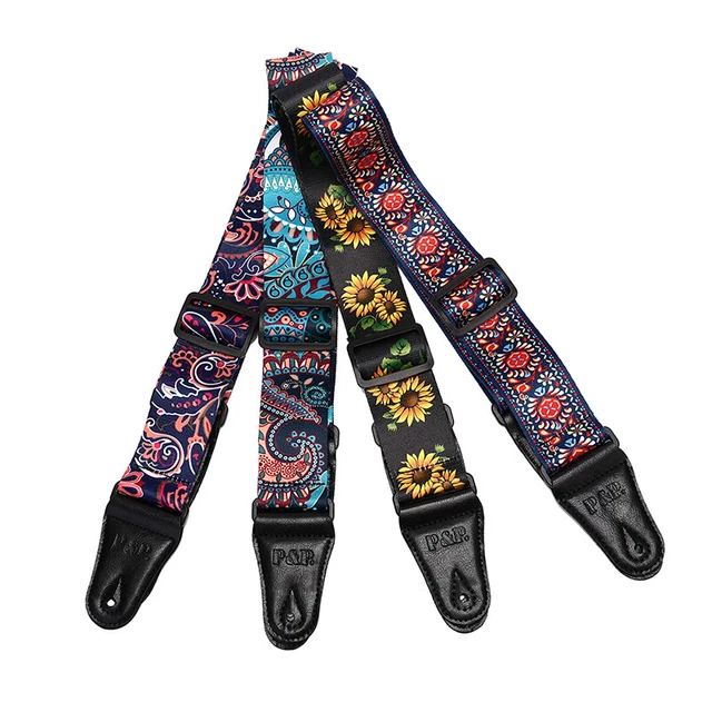 GUITAR STRAP ELECTRIC Guitar Acoustic Sunflower Folk Guitar Bass Strap