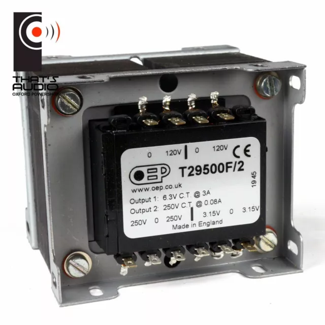 AMPLIFIER POWER TRANSFORMER: 59VA Full Wave (250V-0-250V @ 80mA) OEP T29500F/2