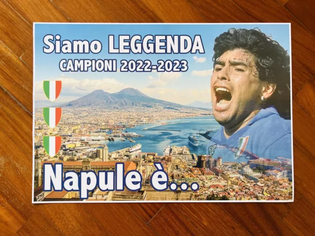 Poster Diego Armando Maradona! Siamo Leggenda! Napule È.. Scudetto Napoli 2023