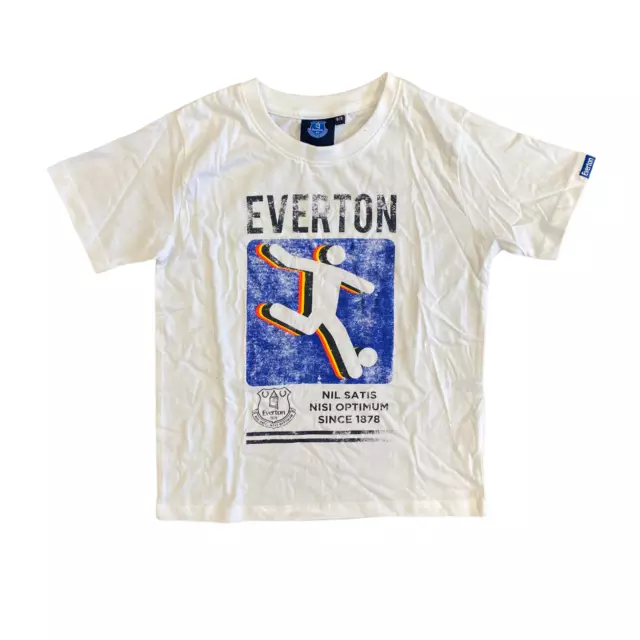 T-shirt calcio bambino Everton (taglia 8-9y) grafica manica corta - nuova
