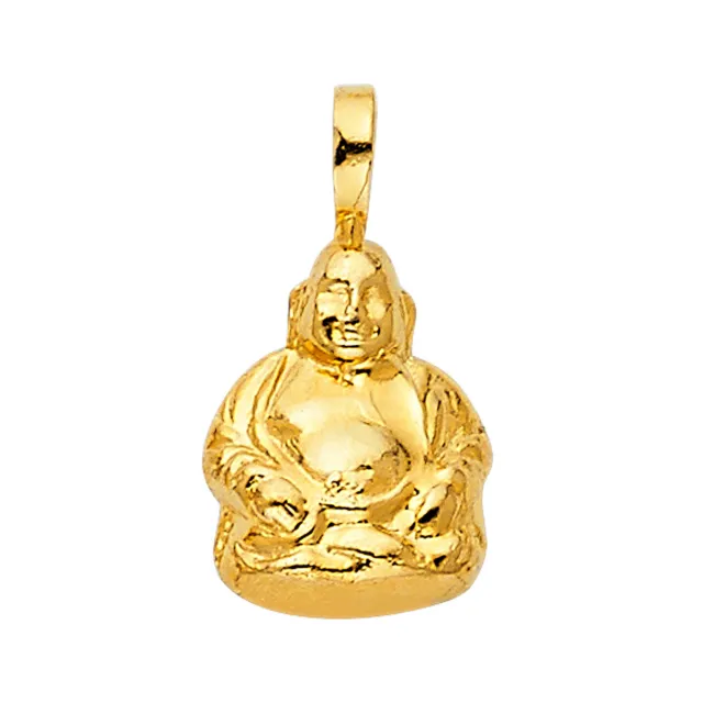 14K Real Solid Yellow Gold  Buddha Pendant For Men Women Buddha Pendant