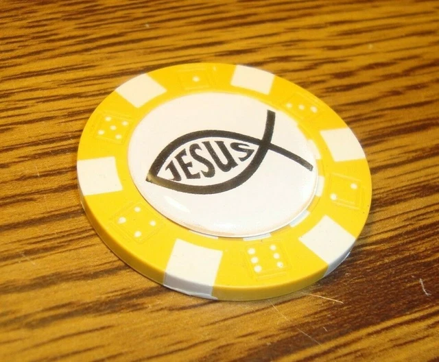 JESUS ICHTHUS FISH image RELIGIOUS Poker Chip Golf Ball Marker Card