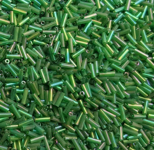 Dark Green Grass 6mm Mix Bugle Beads Glass Spacer Craft 50g Pack Jewellery 2