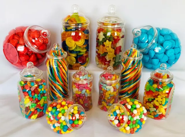 Divers Plastique Pots à Bonbons x12 DIY Buffet Anniversaire Fête Mariage Storage