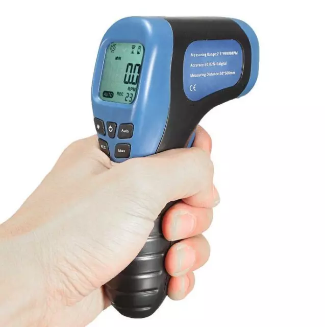 Handheld LCD Digital Laser Photo Tachometer RPM Tach Tester Meter Non Contact