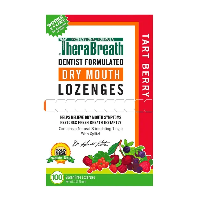Tart Berry Therabreath Dry Mouth Lozenges 100 Count - New