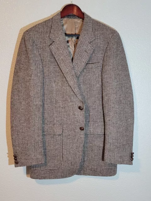 Christian Brooks Blazer Suit Jacket Mens Size 44R wool 100% pockets brown