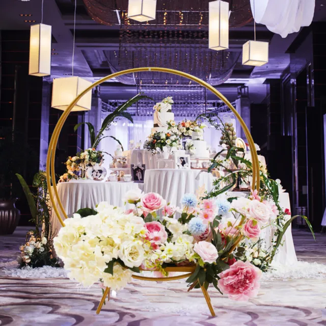80cm großer Blumenreifen Backdrop Rack Hochzeit Bogen Stand für Blumen Kuchen ]