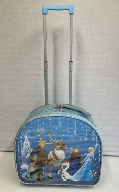 Disney Store Frozen Anna & Elsa Travel Luggage / Case Wheels & Extendable Handle