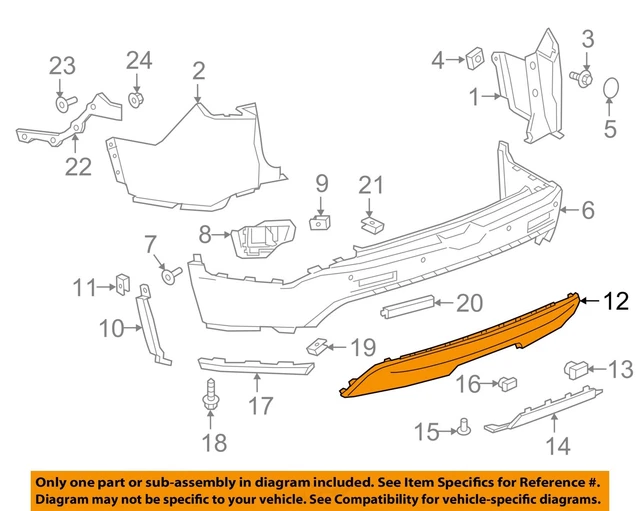 GMC GM OEM 1718 Acadia Rear BumperLower Cover 23164607 177.42 PicClick