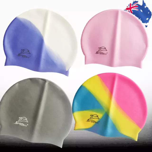 Silicone Waterproof Swimming Swim Cap Hat Elastic Unisex Men Women Kids OSCAP 40