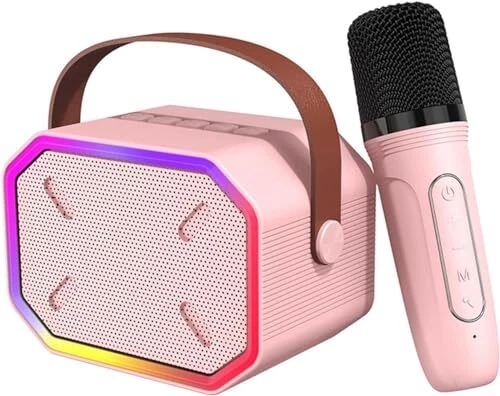 Micro Karaoké Enfant Sans Fil Avec 2 Micros - Bluetooth, LED Et Effets Voix | Portable Pour Fêtes Et Voyages