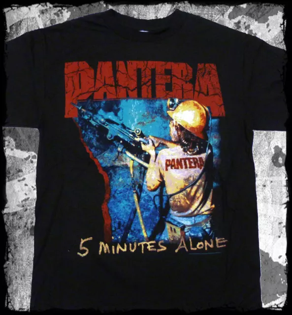 New: Licensed Vintage PANTERA 5 Minutes Alone Metal Concert T-Shirt (Black)