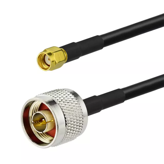 N male to RP-SMA male (female pin) Wireless Antenna Coax Cable KSR195 50cm WLAN