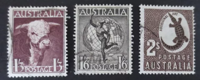 Australia - 1948/1956 - Definitive Issue - SG 223/223a & 224 - Used