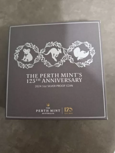 2024 The Perth Mint's 125th Anniversary 1oz Silver Proof Coin In Hand Ready