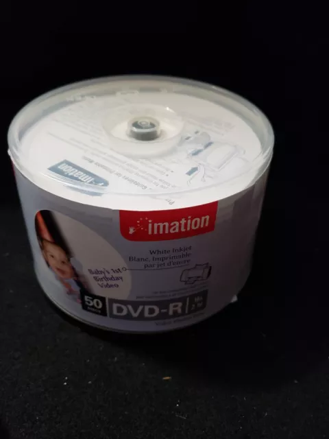 50 Pack Imation DVD-R 16X 4.7GB/120Min Branded Logo Blank Media Recordable Disc