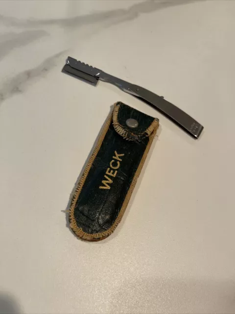 Vintage Weck Hair Shaper Straight Razor by E. Weck & Company - Made in USA Case