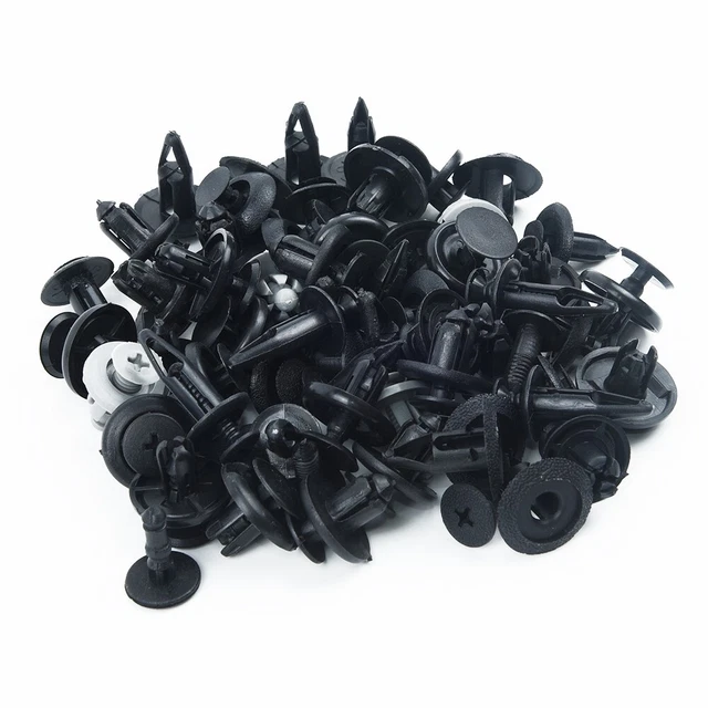 Lot De 100 Rivets Plastique Noir 8mm Pour Fixation Pare-choc, Aile Voiture - Clip Arbre De Noël, Uxcell