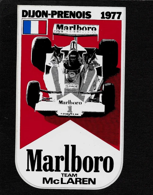 Malbrow Racing Sticker STICKER - MARLBORO - TEAM McLAREN - DIJON-PRENOIS 1977 - 79 x 134 mm ...