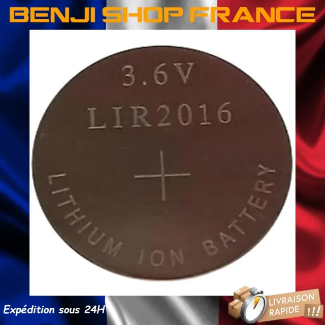 LIR2016 3.6 V pile bouton rechargeable lithium remplace CR2016