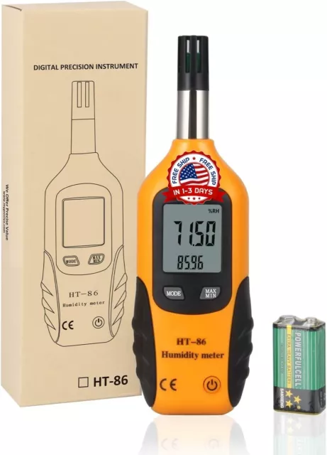 Medidor Digital De Temperatura Y Humedad - Con Punto De Rocio Y Bulbo Humedo tem