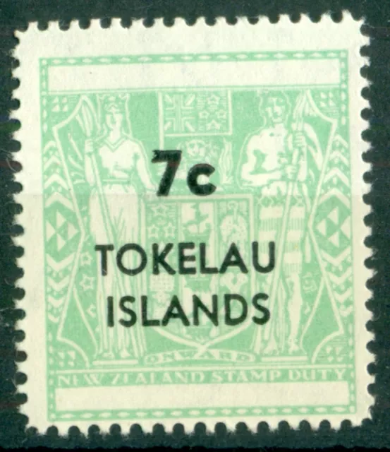 Tokelau Islands 1967 Revenue stamp 7C New Zealand Coat of Arms overprinted MLH