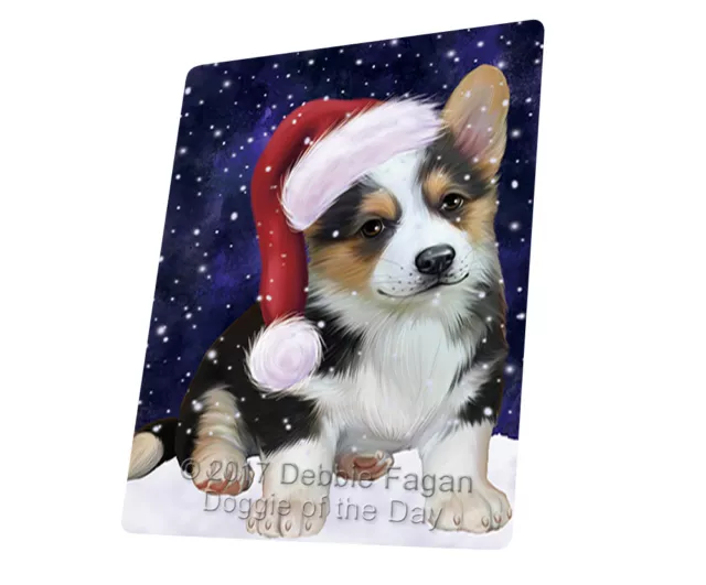 Let it Snow Christmas Holiday Corgi Dog Woven Throw Sherpa Blanket T74